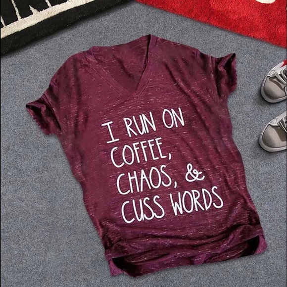 Pretty Penny Tops - 🛒 Coffee,Chaos & Cuss Words Tee //NWT